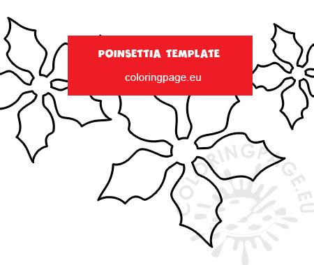 paper poinsettia template coloring page