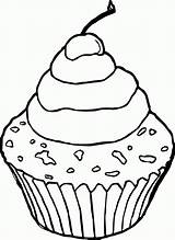 Coloring Chocolate Cupcake Cherry Library National sketch template