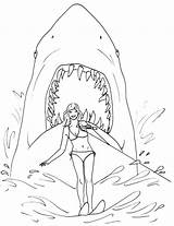 Shark Coloring Pages Horror Boy Jaws Colouring Great Movie Scary Book Mouth Attack Lavagirl Sharkboy Printable Movies Hungry Colour Open sketch template
