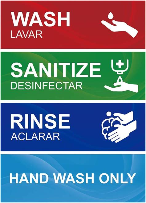 printable wash rinse sanitize signs