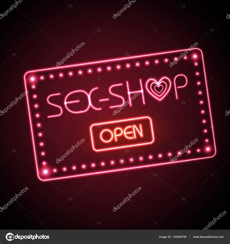 sex shop neon sign — stock vector © annbozshko 134384780