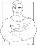 Superman Henry Cavill sketch template