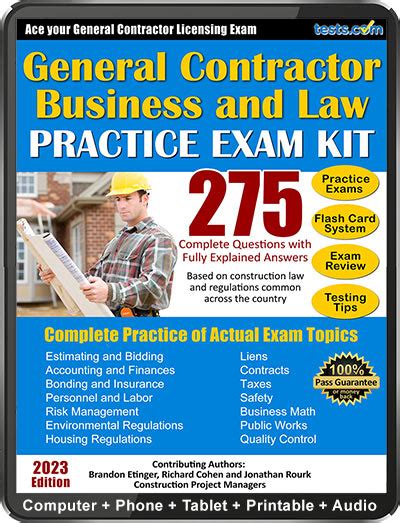 general contractor business  law practice test kit