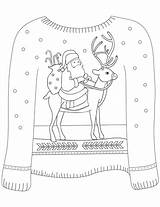 Babbo Maglione Renna Motif Reindeer Stampare Natalizio Brutto Vespa Kaleng Bekas Miniatur sketch template