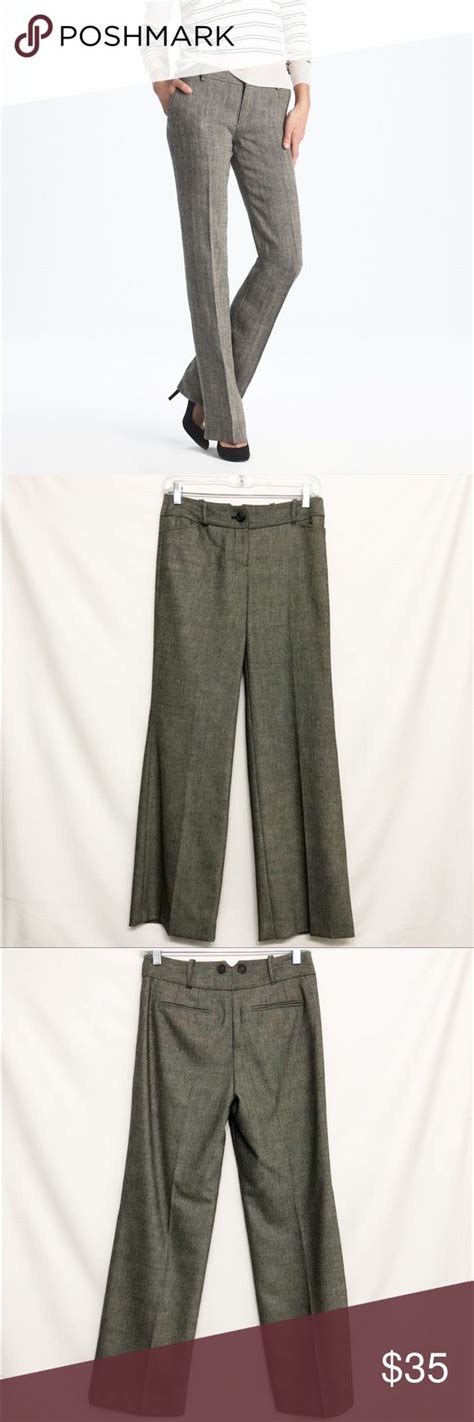 loft gray herringbone wide leg career pants p grey herringbone clothes design wide leg
