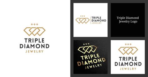 triple diamond jewelry logo masterbundles