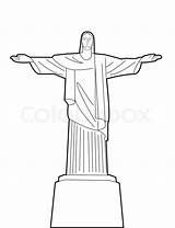Christus Brasilien Reedemer Stockbild Lizenzfreies Colourbox sketch template