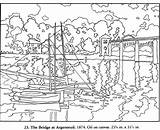 Coloring Monet Argenteuil Bridge Claude Pages Doverpublications Color sketch template