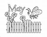 Coloring May Pages Month Printable Months Year Sheets Calendar Clip Flowers Sheet Books Spring Garden Fence Color Parenting Leehansen Poster sketch template