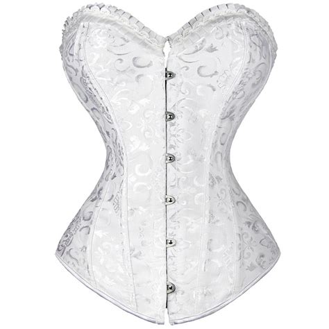 nefutry 6xl sexy white corset top corselet plus size overbust steel