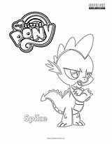 Coloring Pony Spike Little Fun sketch template