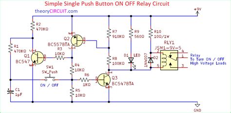 simple single push button   relay circuit