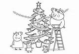 Peppa Pig Coloring Christmas Pages Colouring Printable Color Cartoons Family Colorear Para Drawings Choose Board Sheets Tree sketch template