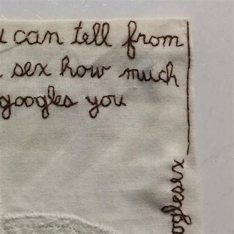 iviva olenick can tell from the sex written embroidery on fabric for