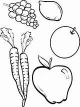 Vegetables Coloring Fruit Pages Vegetable Kids Fruits Printable Drawing Food Colouring Clipart Nutrition Print Preschool Book Healthy Color Sheets Line sketch template