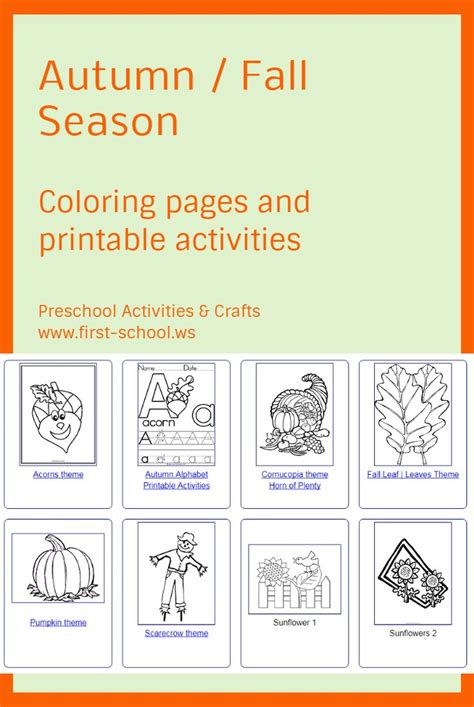 autumn fall coloring pages printable activities  toddlers