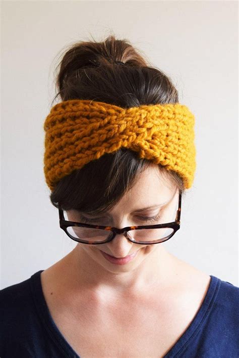 chunky twist headband knitting pattern  knifty knittings lovecrafts