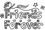 Coloring Friends Forever Pages Friend Words Drawing Designs Pal Two Friendship Printable Colorful Bff Kids Clipart Print Color Word Cartoon sketch template