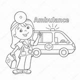 Ambulance Ambulancia Outline Loudlyeccentric Vectores sketch template