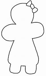Outline Girl Clipart Cliparts Gingerbread Library sketch template