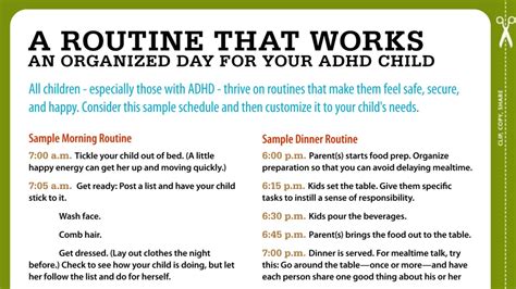 printable daily schedule  adhd child printable word searches