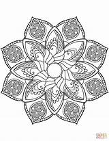 Mandala Coloring Flower Pages Supercoloring Tegninger Super Books Drawing Blomster sketch template