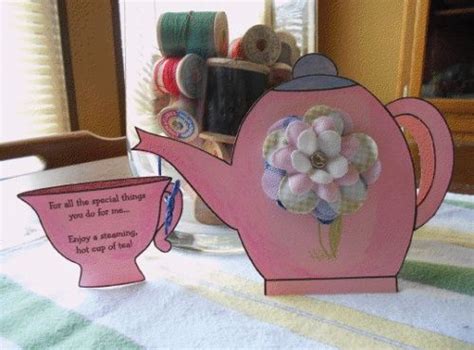 mothers day teapot card template  crafts  createforless