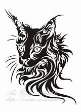 Tribal Cat Tattoo Tattoos Head Drawing Designs Deviantart Cross Cats Stitch Charts Silhouette Face Maine Coon Line Getdrawings Paper Arte sketch template