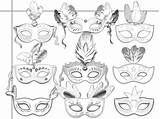 Masquerade sketch template