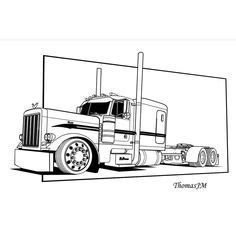 kenworth   coloring pages png  file