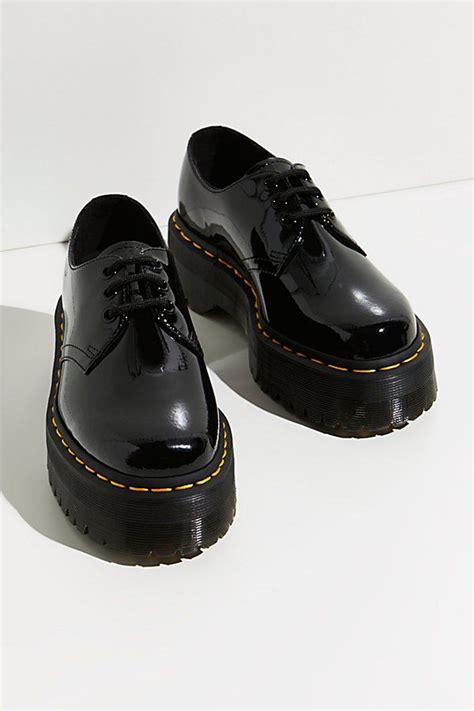 dr martens  quad patent platform oxfords oxford platform shoes  martens loafers martens