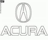 Acura Coloring Pages Emblem Brand Car Logo Brands Printable Oncoloring sketch template