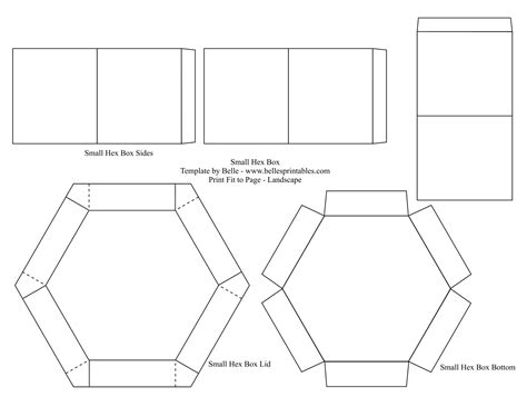 hexagon box template  belles printables  httpwww