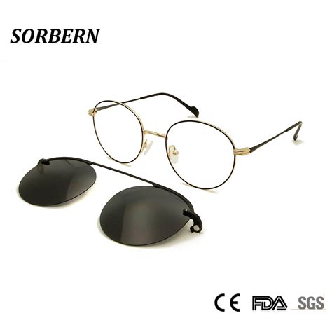 Sorbern Magnetic Eyeglass Frames With Clip On Sunglasses Uv400 Glasses