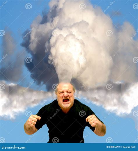 angry stressed man blowing top stock photo image  heated