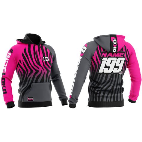 customised hoodie pinkblack primal instinct adult motoloko
