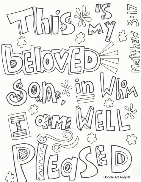 baptism  jesus coloring pages religious doodles