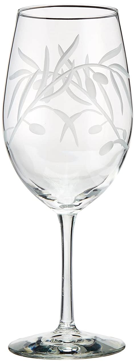rolf glass etched olive branch large wine glass set of 4