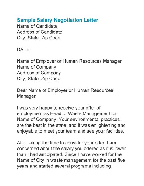 job offer negotiation letter sample salary negotiation letter
