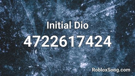 initial dio roblox id roblox  codes