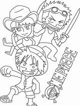 Luffy Coloring Pages Crew Zoro Chibi His Piece Robin Printable Nami Kids Cool sketch template