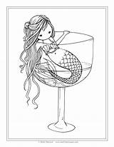 Coloring Harrison Pages Molly Fantasy Mermaid Fairy Mollyharrisonart Glass Wine Kids Official Shop Line Fairies Book sketch template