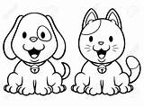 Coloring Cat Dog Pages Dogs Cats Print Cartoon Drawing Outline Clipart Colouring Printable Drawings Pes Getdrawings Omalovánky Color Simple Getcolorings sketch template
