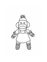 Sock Monkey Coloring Christmas Mrs Pages sketch template