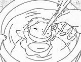 Ponyo Ghibli Kiki Coloringhome sketch template
