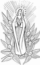 Mary Virgin Coloring Assumption Library Clipart Blessed sketch template