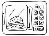 Coloring Microwave Pages Burger Ovens Epic Cooking Sheet Children Fun Small sketch template