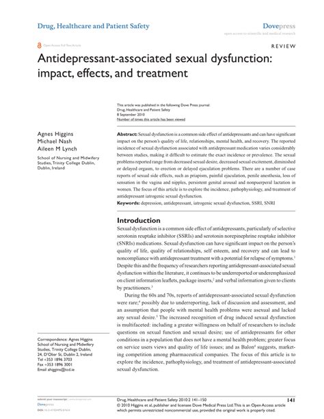 pdf antidepressant associated sexual dysfunction impact effects and treatment