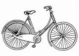 Coloring Bicycle Ladies Color Pages Printable Cycling sketch template