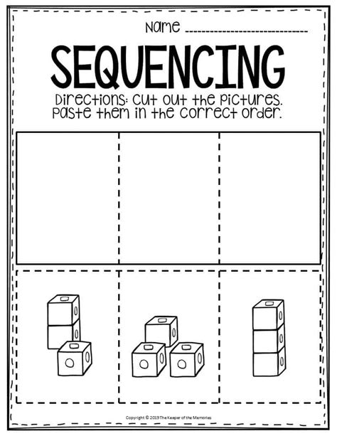 sequencing preschool worksheets blocks  keeper   memories